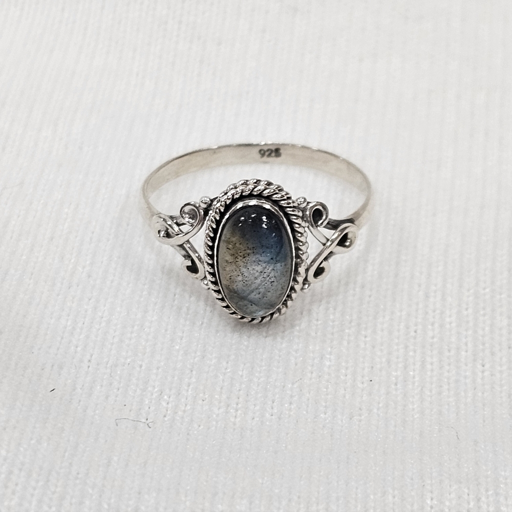Women's Labradorite Gemstone Sterling Silver Ring Size 9 - Picture 3 of 3